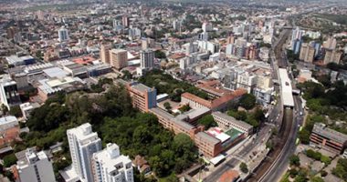 Foto dos edificios da Cidade de Canoas vistos de cima