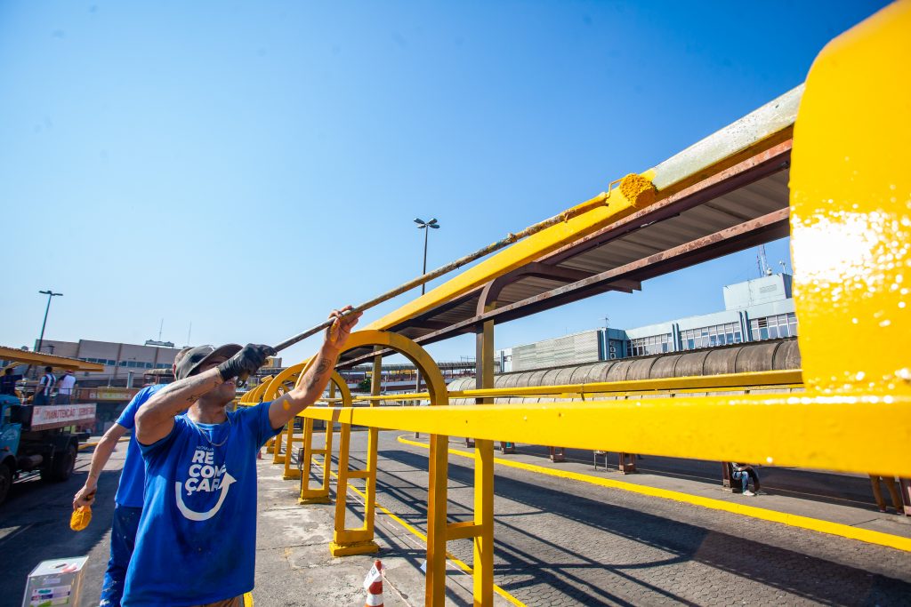 Revitalização do Terminal Mathias Velho conta com trabalho dos reeducandos do programa Recomeçar