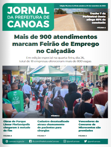 Jornal Da Prefeitura De Canoas Edição 76 | 29 de Outubro a 04 de Novembro de 2022