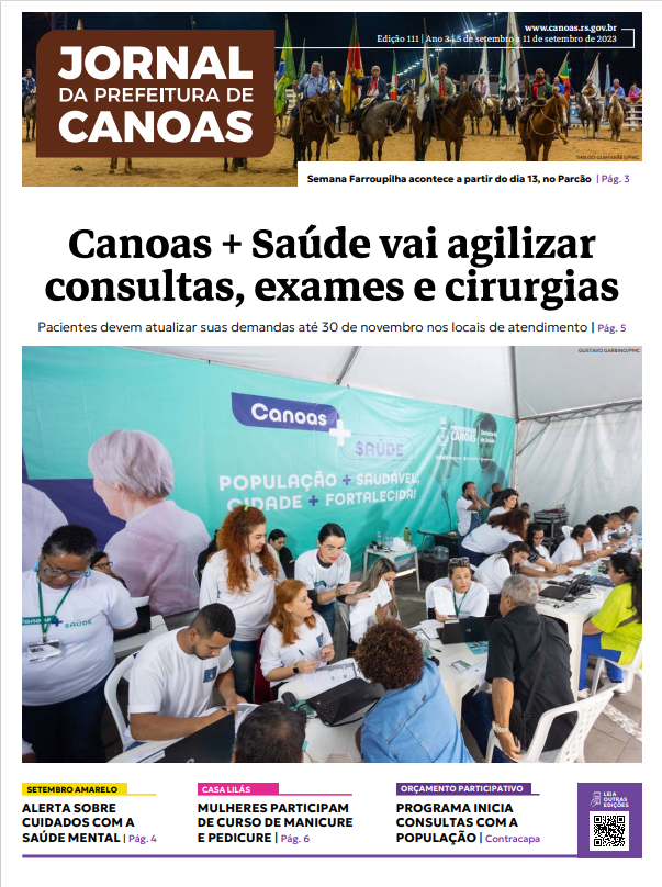 Jornal Da Prefeitura De Canoas Edição 111 | 05 a 11 de Setembro de 2023