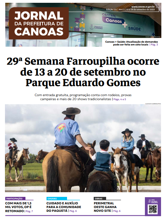 Jornal Da Prefeitura De Canoas Edição 112 | 12 a 18 de Setembro de 2023